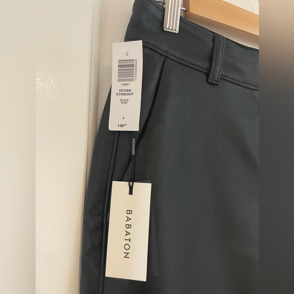 Babaton Vegan Straight Leather Pants (size 4) - Picture 7 of 11